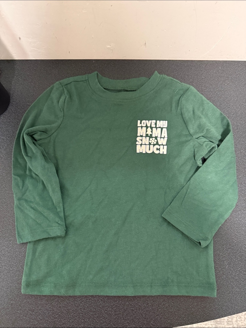 Garanimals Forest Green Long-Sleeve Tee with 'Love My Mama Snow Much' Graphic
